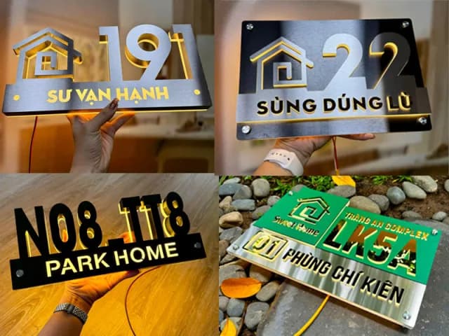 Bảng số nhà LED cao cấp phát sáng nổi bật vào ban đêm