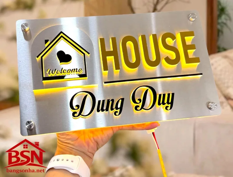 Bảng số nhà hình ngôi nhà đẹp thân thiện
