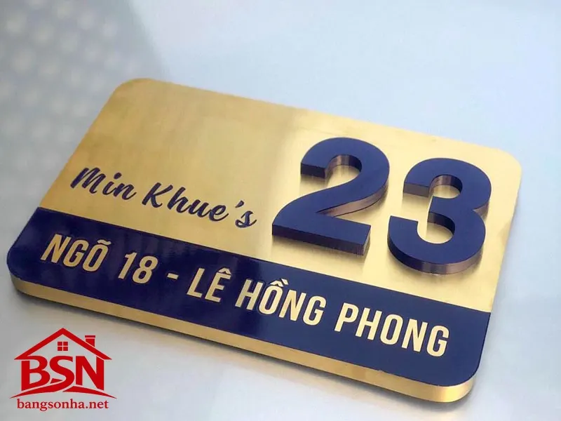 Bảng số nhà inox đẹp cao cấp bền ngoài trời